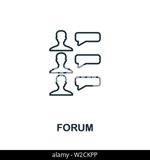 Forum outline icon. Thin line concept element from content icons collection. Creative Forum icon for mobile apps and web usage Stock Vector