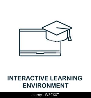 Interactive Learning Environment outline icon. Thin line concept element from content icons collection. Creative Interactive Learning Environment icon Stock Vector