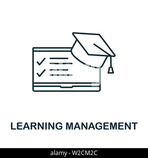 Learning Management outline icon. Thin line concept element from content icons collection. Creative Learning Management icon for mobile apps and web Stock Vector