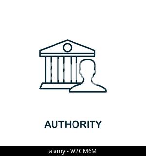 Authority outline icon. Thin line concept element from content icons collection. Creative Authority icon for mobile apps and web usage Stock Vector