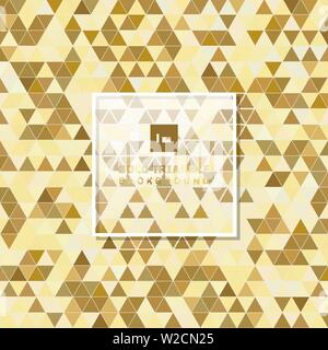 Abstract golden geometric triangle pattern background luxury style. Vector illustration Stock Vector