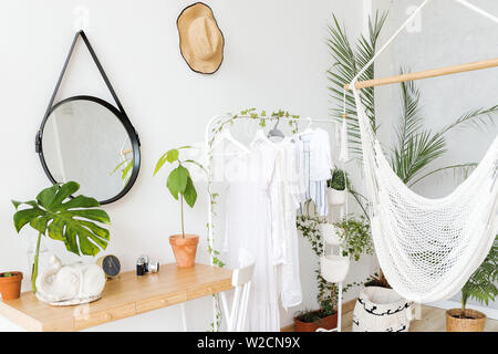 photo of beautiful interior room in the style of boho Stock Photo