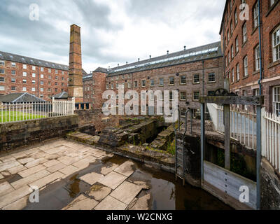 View of historic preserved Stanley Mills  former cotton mills factory in Stanley, Perthshire, Scotland, UK Stock Photo