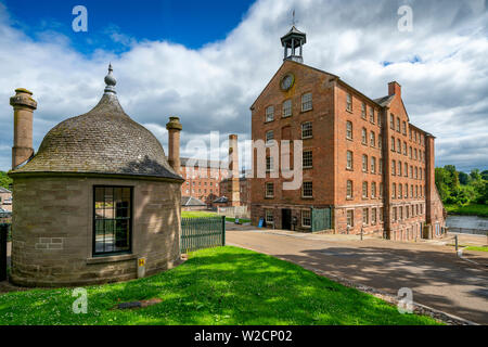 View of historic preserved Stanley Mills  former cotton mills factory in Stanley, Perthshire, Scotland, UK Stock Photo