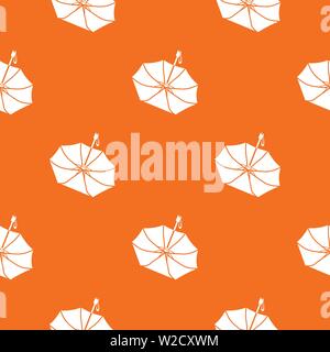 Falling umbrella pattern vector orange Stock Vector