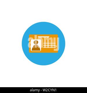 Vector illustration, flat design. ID card Icon Stock Vector