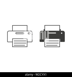 Vector illustration, flat design. Copy device printer icon Stock Vector