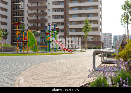 New residential area in Brasov, Romania - Flat blocks in construction Stock Photo