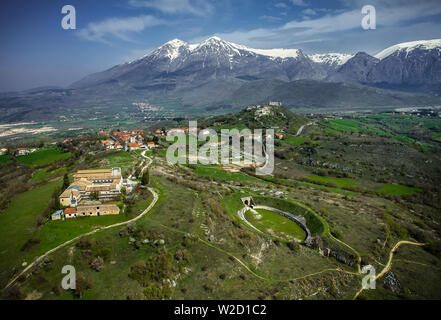 aerial view of Alba Fucens archeological area Stock Photo