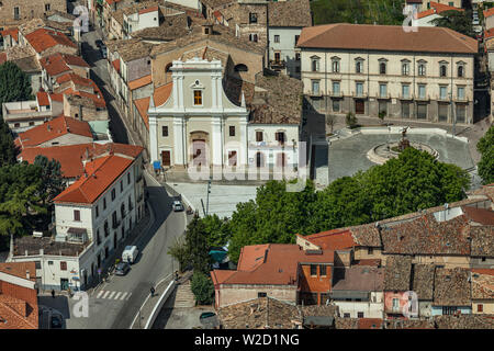 aerial view of Raiano village Stock Photo
