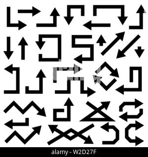 Arrows. Black flat icons Stock Vector