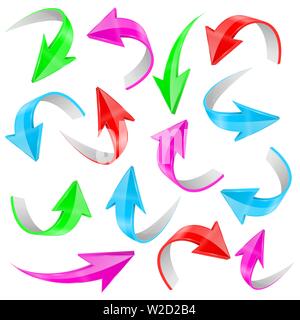 Arrows set. Colored collection Stock Vector