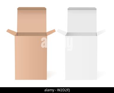 Paper boxes. Vector illustration isolated Stock Vector