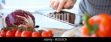Blogger Recording Vegetables Ingredient Recipe Stock Photo