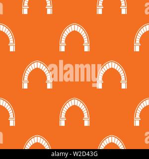 Stone arch pattern vector orange Stock Vector