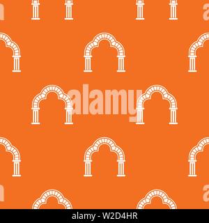 Entrance arch pattern vector orange Stock Vector