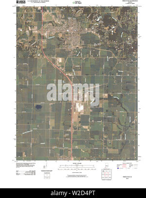 USGS TOPO Map Indiana IN Princeton 20100512 TM Restoration Stock Photo