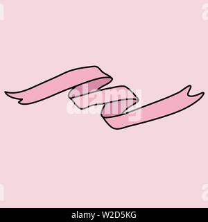 Pink ribbon icon. Sketch vector illustration Stock Vector Image & Art ...