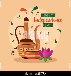 happy independence day india flat design Stock Vector