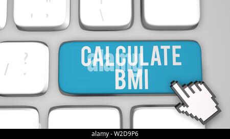 Calculate BMI Key concept. 3D render illustration Stock Photo