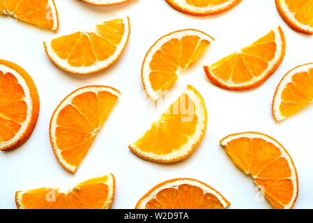 Orange fruit slices isolated on the white background Stock Photo