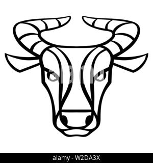 Taurus zodiac sign, golden horoscope symbol. Stock Vector