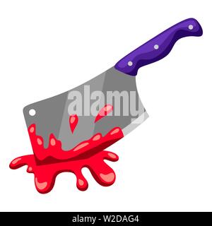 Happy halloween illustration of backsword with blood. Stock Vector