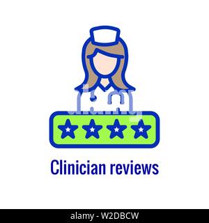 Patient Satisfaction Icon - patient experience imagery and rating idea Stock Vector