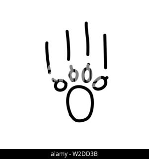 Black cat paw. Scratching animal. Pet print. Flat design. Vector illustration. Stock Vector