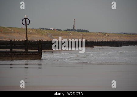 Looking North Along Aberdeen Beach on an Overcast Winters Day. Scotland, UK. Stock Photo