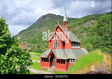 Museum building at Borgund stave church, Norway Stock Photo