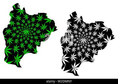 Bilecik (Provinces of the Republic of Turkey) map is designed cannabis leaf green and black, Bilecik ili map made of marijuana (marihuana,THC) foliage Stock Vector