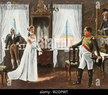 Meeting of Queen Louise and Napoleon I in Tilsit, 6 July 1807, (1936). Creator: Unknown. Stock Photo