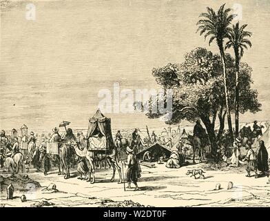 'Pilgrims Journeying to Mecca', 1890.   Creator: Unknown. Stock Photo