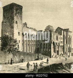 'Castle of the Popes, Avignon', 1890.   Creator: Unknown. Stock Photo