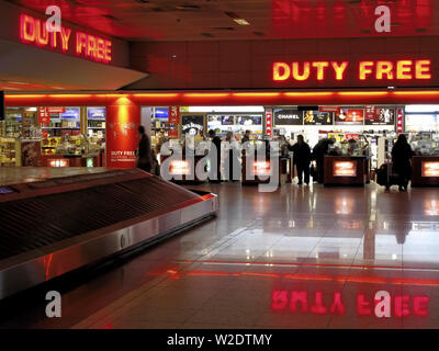 Dutyfree istanbul Airport. Duty free sign inside the airport Sabiha