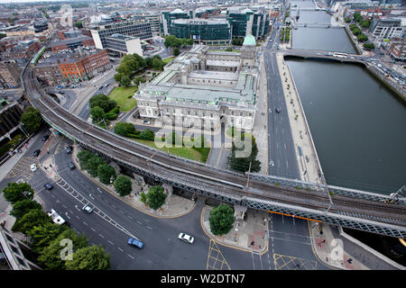 Dublin skyline from bird eye view Stock Photo