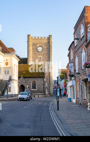 St Mary le More Church and town hall in the market town of Wallingford, Oxfordshire, England Stock Photo