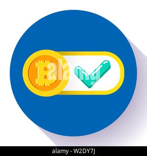 bitcoin accepted here icon vector flat style. Stock Vector