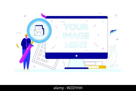 Search concept - flat design style colorful illustration Stock Vector