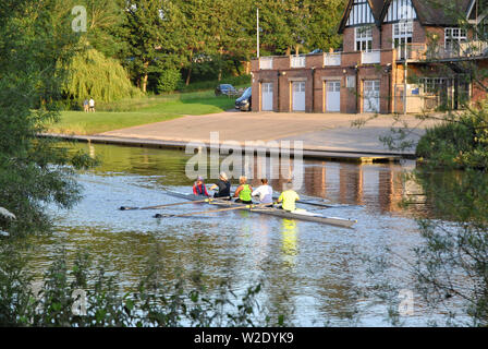 Pengwern Boat Club on the River Severn, Shrewsbury, Shropshire, England ...