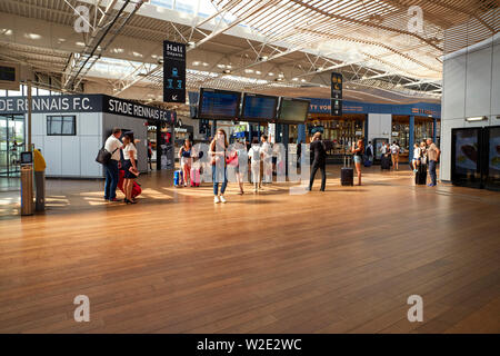 SNCF train station concourse at Rennes, captial of Brittany, France Stock Photo