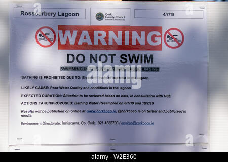 Rosscarbery, West Cork, Ireland, 8th July 2019, The Lagoon activity centre at Rosscarbery has been closed due to E Coli contamination in the water. The centre has only just recently opened for the summer season, the water quality will be re tested on Friday. Credit aphperspective/ Alamy Live News Stock Photo