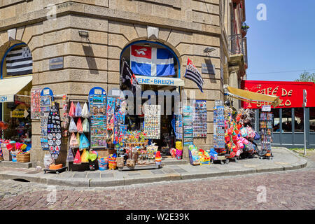 Tourist gift shop in St Malo, Brittany, France Stock Photo