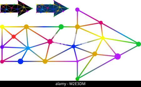Vector illustration. Multicolor dotted arrow icon in three versions. Stock Vector