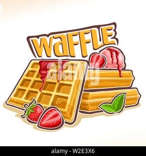 Vector logo for belgian Waffle Stock Vector