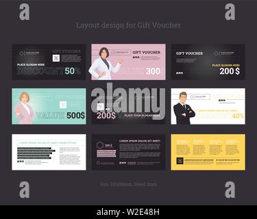 Gift Certificates. Business document templates. Vector. Stock Vector