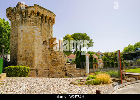 Remains of Roman Thermes (bath) in Aix-en-Provence. Aix is a city and commune in Southern France. Stock Photo