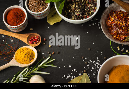 Colored spices and herbs Stock Photo
