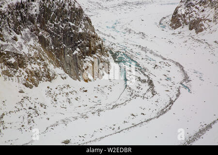 Mer de Glace valley under Mont Blanc massif in French Alsp Stock Photo